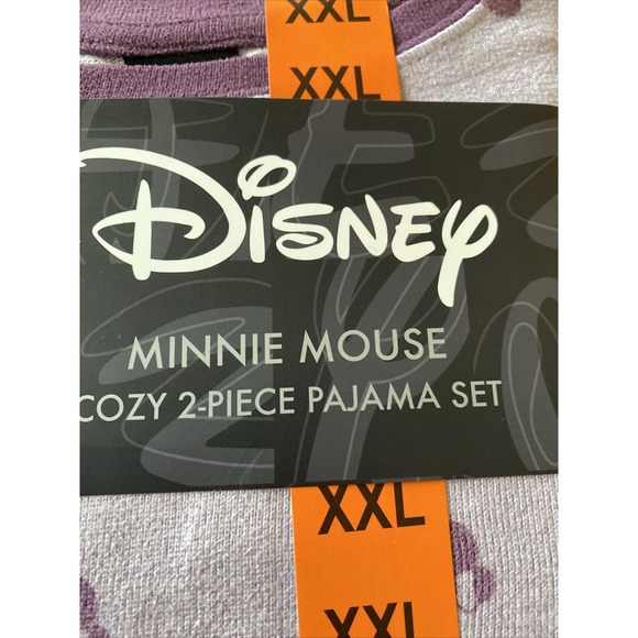 NEW Disney Pajamas Womens XXLarge Purple Minnie Mouse 2 Piece Cozy‎ Top Pants - Picture 6 of 8